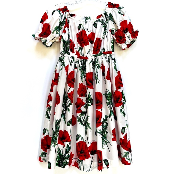 Dolce & Gabbana Kids Poppy Print Dress Size 11Years NEW - Picture 2 of 12
